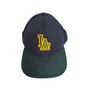 Outdoor Cap Pro Series LA Fitted Hat Mens Size 7 Navy Green Excellent Vintage